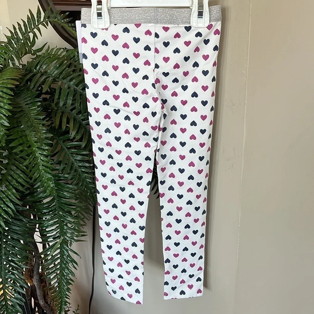 Brand New Carter’s Pink Flower Short Sleeve Top & Sparkly Glitter Heart Leggings